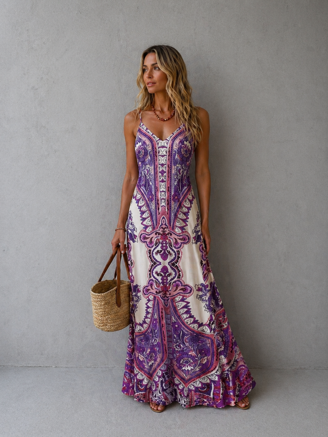 OTTILIE™ – Boho Floral Print Sleeveless Dress