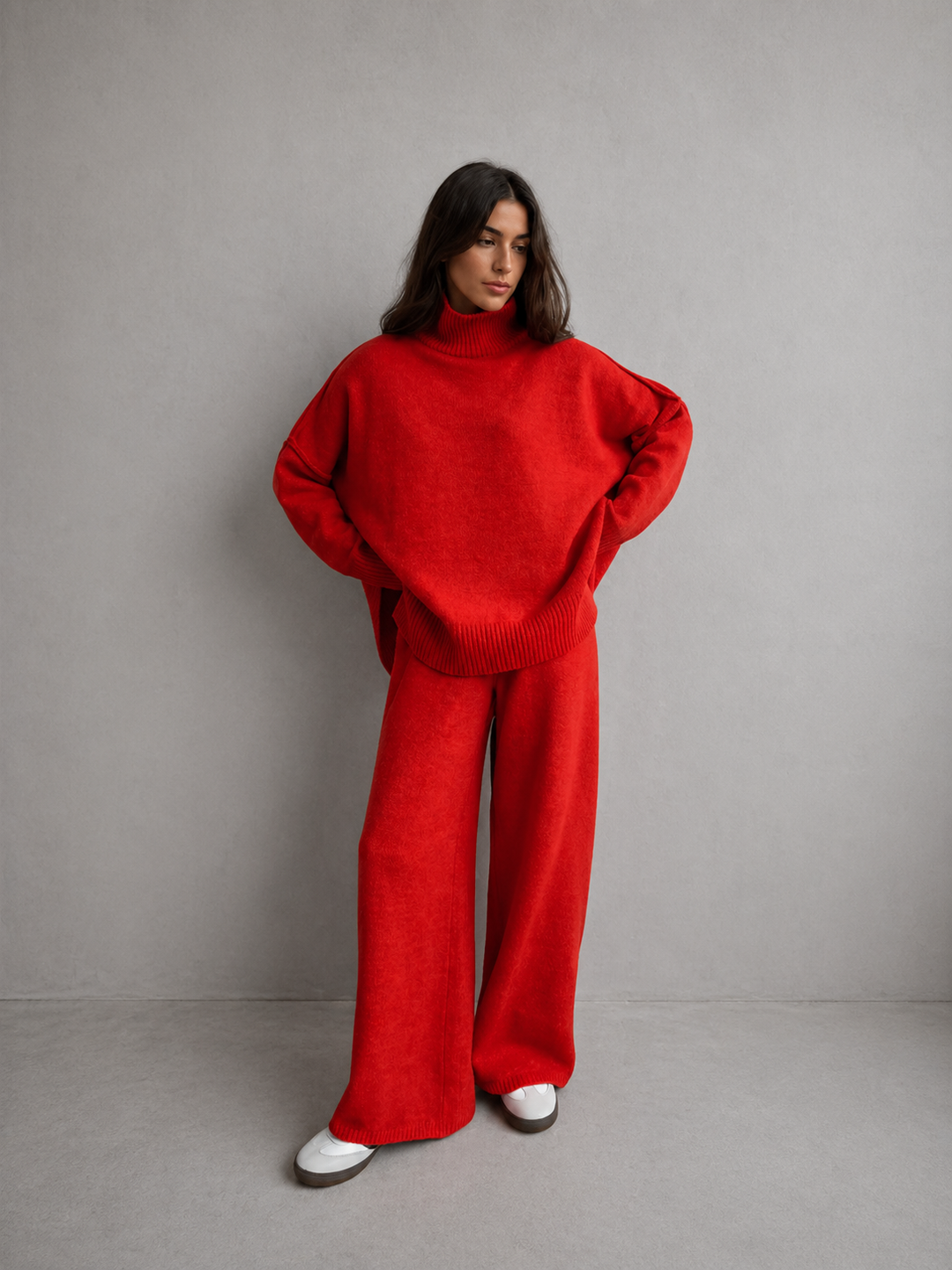 BEATRIX™ – Turtleneck Sweater & Wide Leg Pants Two-Piece Set