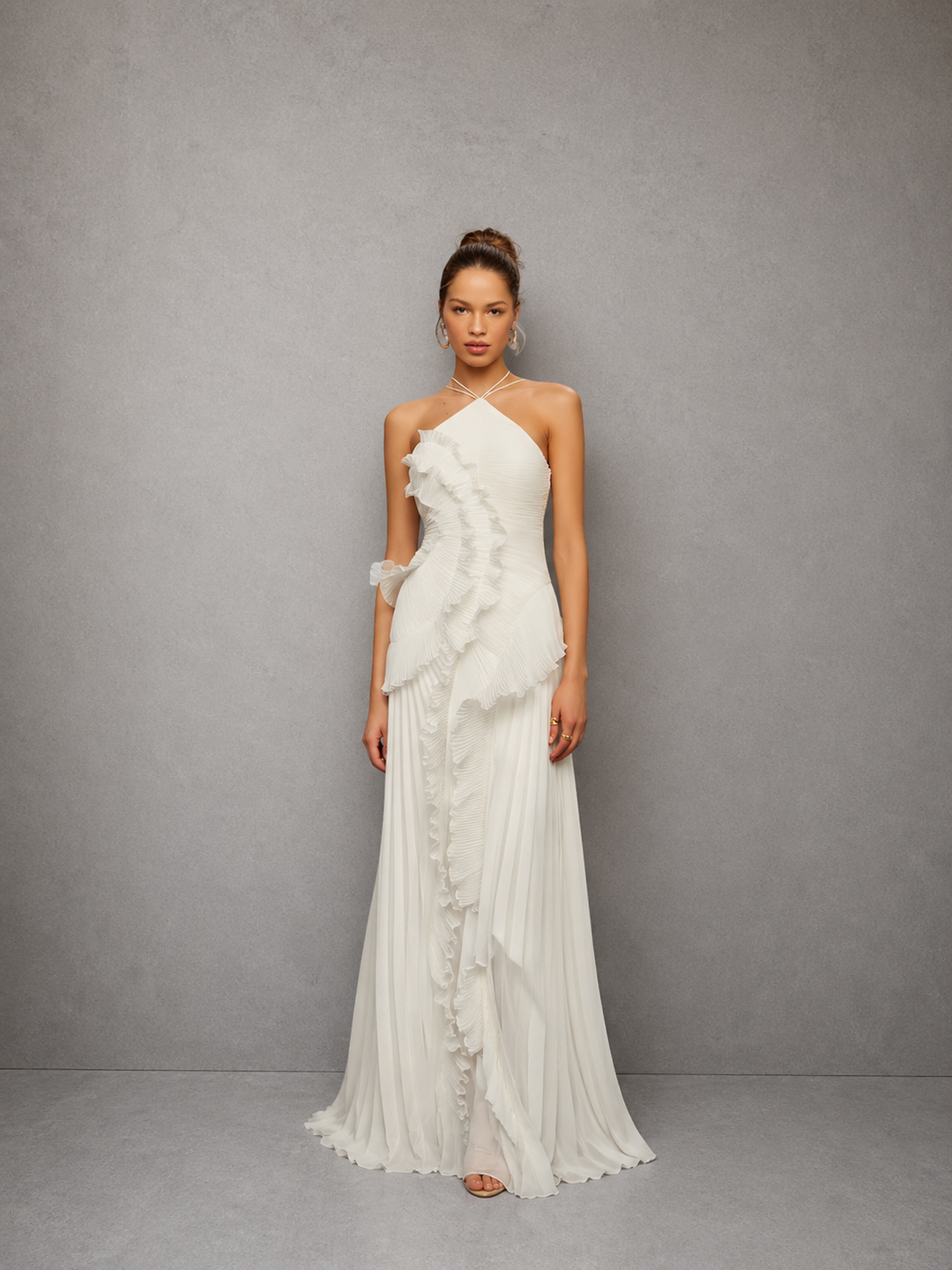 QUINTESSA™ - Elegant Halter Neck Lotus Summer Maxi Dress