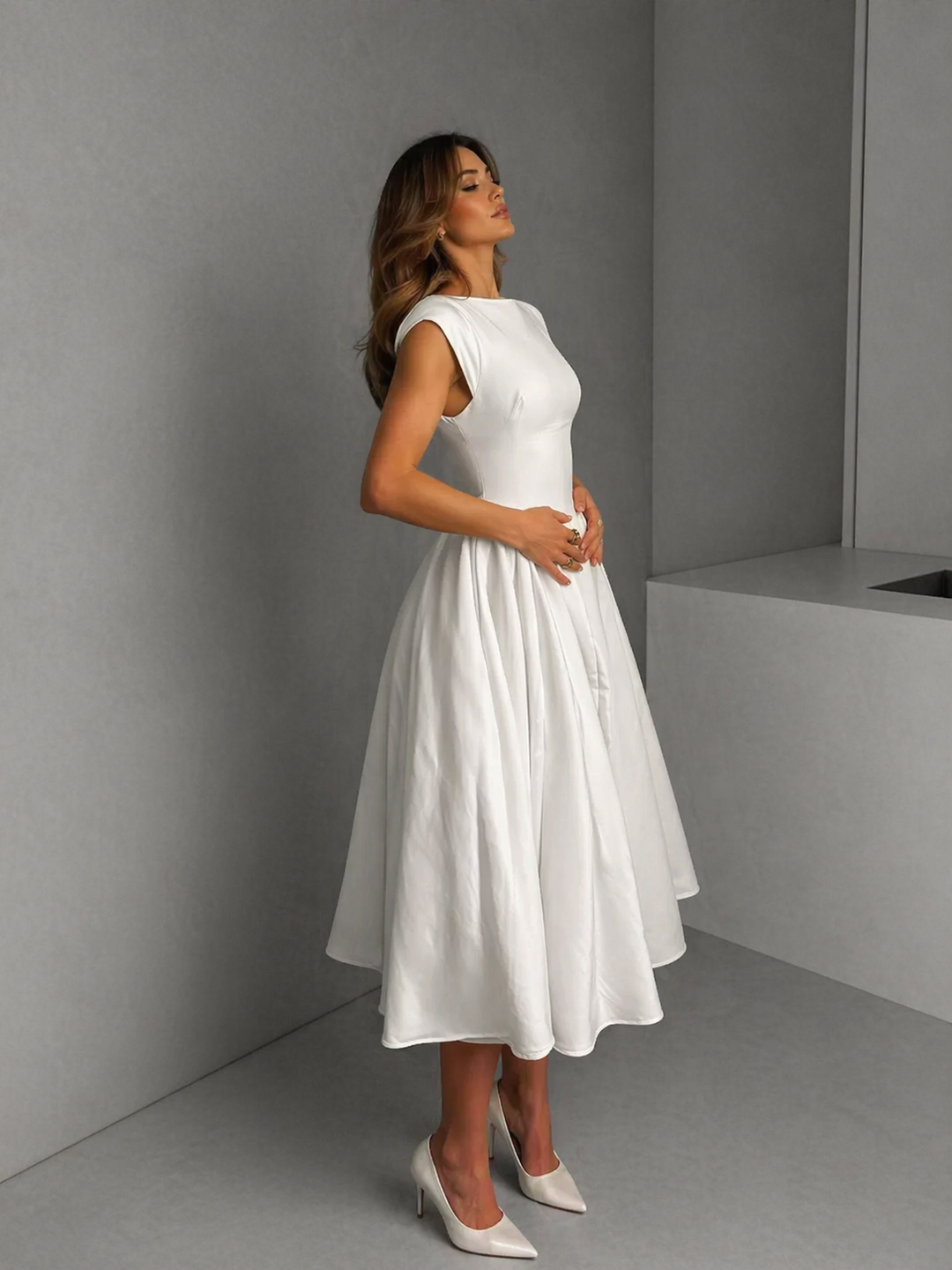 CLARISSA™ – Chic Bardot Backless Maxi Dress