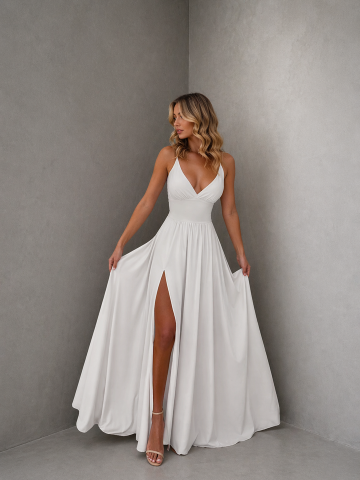 ROXANNE™ – Sleek Spaghetti Strap Slit Maxi Dress